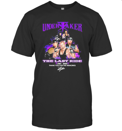 Undertaker The Last Ride 1987 2020 Thank You For The Memories Signatures T-Shirt