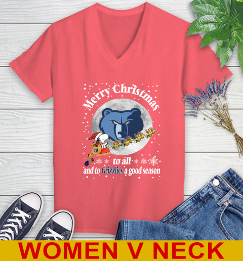 Memphis Grizzlies Merry Christmas To All And To Grizzlies A Good Season NBA Basketball Sports Women's V-Neck T-Shirt 6