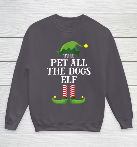 Pet All The Dogs Elf Matching Family Group Christmas Pajama Youth Sweatshirt 5