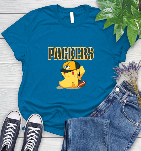 NFL Pikachu Football Sports Green Bay Packers Women's T-Shirt 7