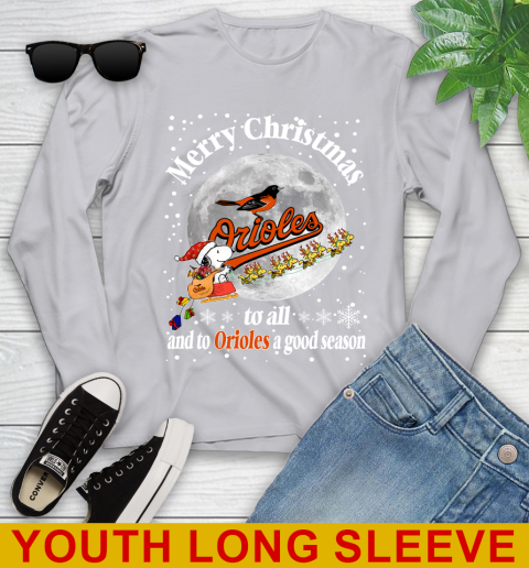 Baltimore Orioles Merry Christmas To All And To Orioles A Good Season MLB Baseball Sports Youth Long Sleeve 5