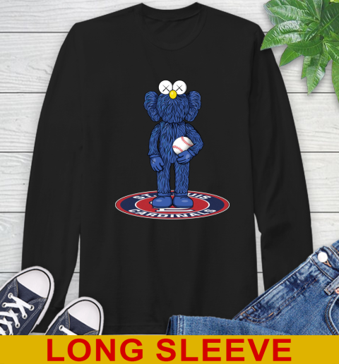 MLB Baseball St.Louis Cardinals Kaws Bff Blue Figure Shirt Long Sleeve T-Shirt 2