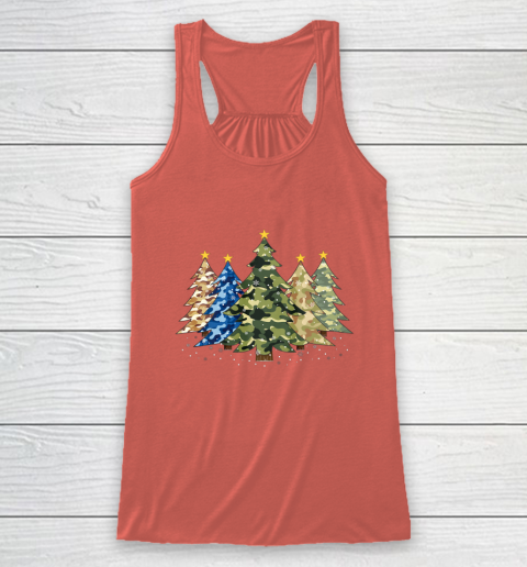 Camo Print Christmas Trees with Camouflage Print Xmas Racerback Tank 3