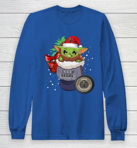 Vegas Golden Knights Christmas Baby Yoda Star Wars Funny Happy NHL Long Sleeve T-Shirt 9