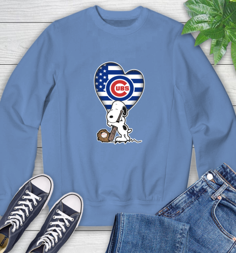 Chicago Cubs MLB Baseball The Peanuts Movie Adorable Snoopy Sweatshirt 11