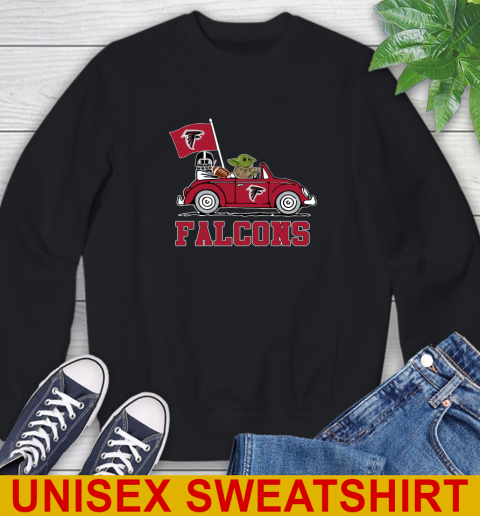 NFL Football Atlanta Falcons Darth Vader Baby Yoda Driving Star Wars Shirt Sweatshirt 2