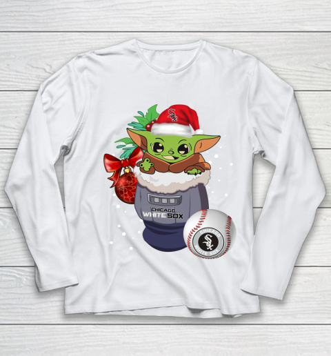 Chicago White Sox Christmas Baby Yoda Star Wars Funny Happy MLB Youth Long Sleeve 2