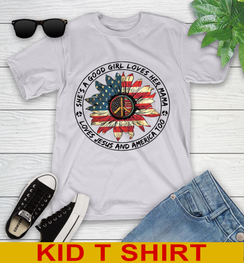 America sunflower she's a good girl loves her mama shirt 86