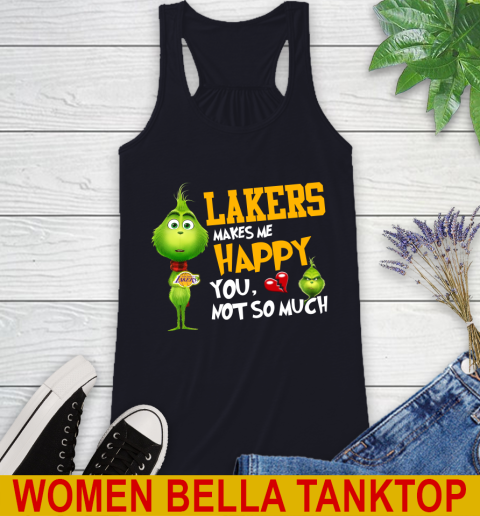 NBA Los Angeles Lakers Makes Me Happy You Not So Much Grinch Basketball Sports Racerback Tank 8