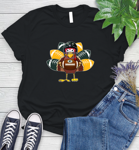 Green Bay Packers Turkey Thanksgiving Day Women's T-Shirt 2