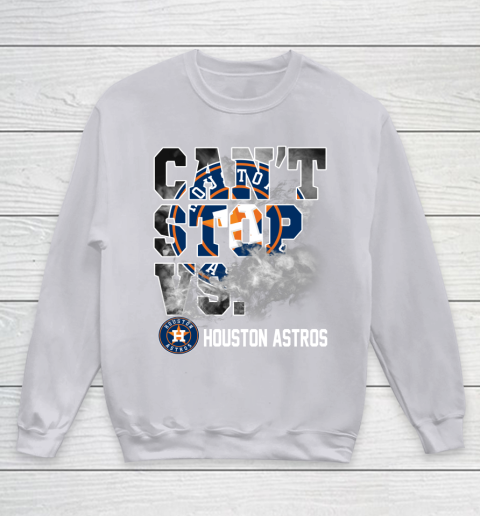 MLB Houston Astros Baseball Can't Stop Vs Houston Astros Youth Sweatshirt 3