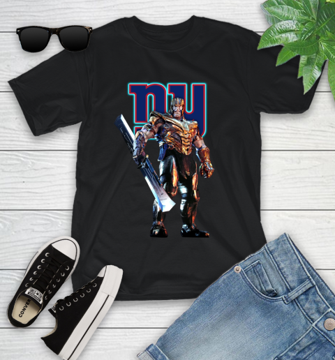 NFL Thanos Gauntlet Avengers Endgame Football New York Giants Youth T-Shirt 2