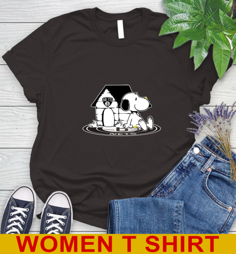 NBA Basketball Brooklyn Nets Snoopy The Peanuts Movie Shirt Women's T-Shirt 8