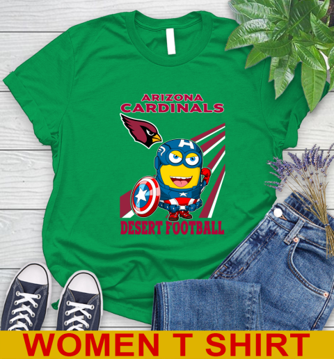 NFL Football Arizona Cardinals Captain America Marvel Avengers Minion Shirt Women's T-Shirt 7