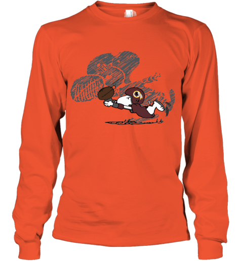 04yu washington redskins snoopy plays the football game youth long sleeve 50 front orange
