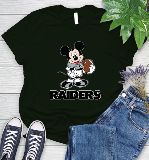 NFL Football Oakland Raiders Cheerful Mickey Mouse Shirt Women's T-Shirt 6