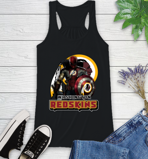 NFL Captain America Thor Spider Man Hawkeye Avengers Endgame Football Washington Redskins Racerback Tank 2