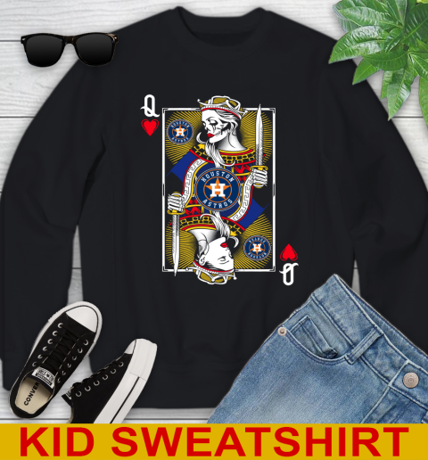MLB Baseball Houston Astros The Queen Of Hearts Card Shirt Youth Sweatshirt