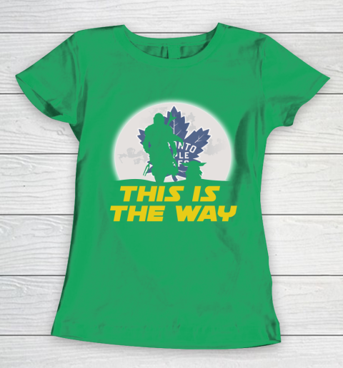 Toronto Maple Leafs NHL Ice Hockey Star Wars Yoda And Mandalorian This Is The Way Women's T-Shirt 5