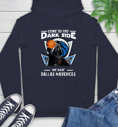 NBA Come To The Dark Side We Have Dallas Mavericks Star Wars Darth Vader Basketball Hoodie 3