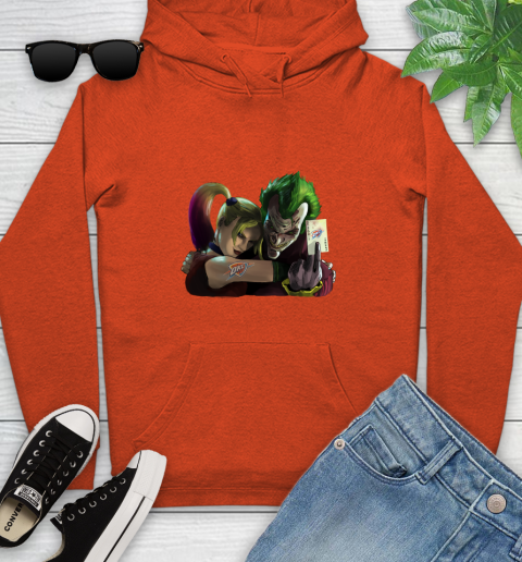 Oklahoma City Thunder NBA Basketball Joker Harley Quinn Suicide Squad Youth Hoodie 6 Oklahoma City Thunder NBA Basketball Joker Harley Quinn Suicide Squad Youth Hoodie - Image 6