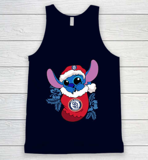 San Diego Padres Christmas Stitch In The Sock Funny Disney MLB Tank Top 3