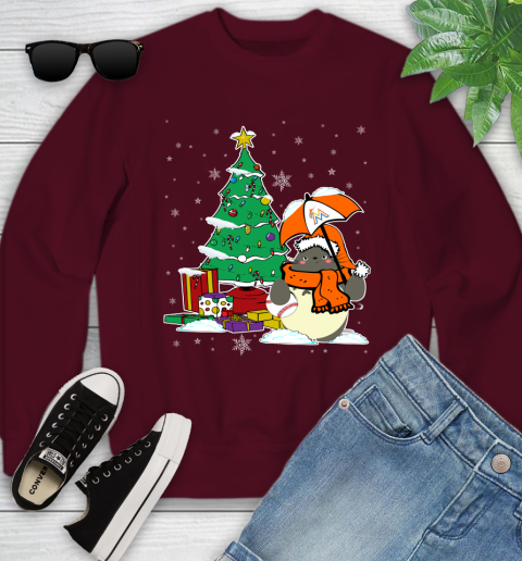 Miami Marlins MLB Baseball Cute Tonari No Totoro Christmas Sports Youth Sweatshirt 4