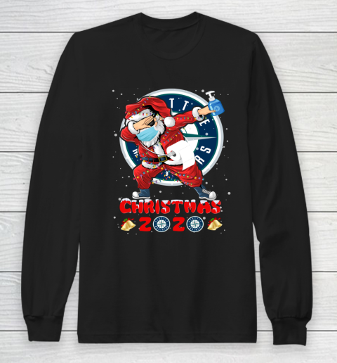 Seattle Mariners Funny Santa Claus Dabbing Christmas 2020 MLB Long Sleeve T-Shirt