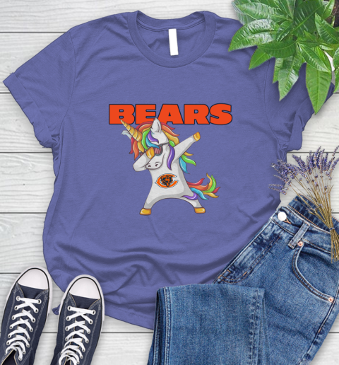 Chicago Bears NFL Football Funny Unicorn Dabbing Sports Women's T-Shirt 11