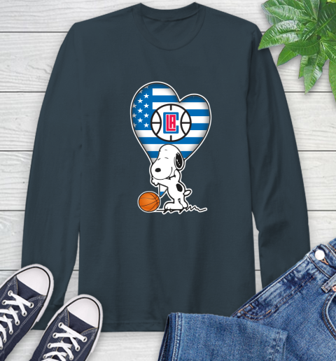 LA Clippers NBA Basketball The Peanuts Movie Adorable Snoopy Long Sleeve T-Shirt 8