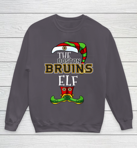 Boston Bruins Christmas ELF Funny NHL Youth Sweatshirt 5