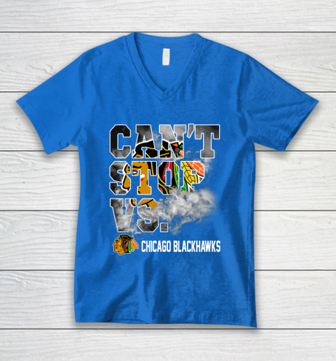NHL Chicago Blackhawks Hockey Can't Stop Vs V-Neck T-Shirt 5