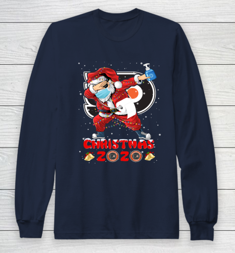 Philadelphia Flyers Funny Santa Claus Dabbing Christmas 2020 NHL Long Sleeve T-Shirt 2