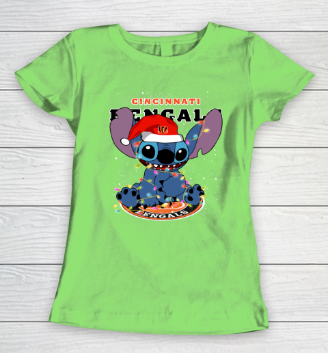 Cincinnati Bengals NFL Football noel stitch Christmas Women's T-Shirt 5