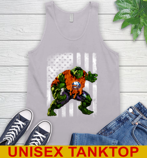New York Islanders Hulk Marvel Avengers NHL Hockey American Flag Tank Top 3