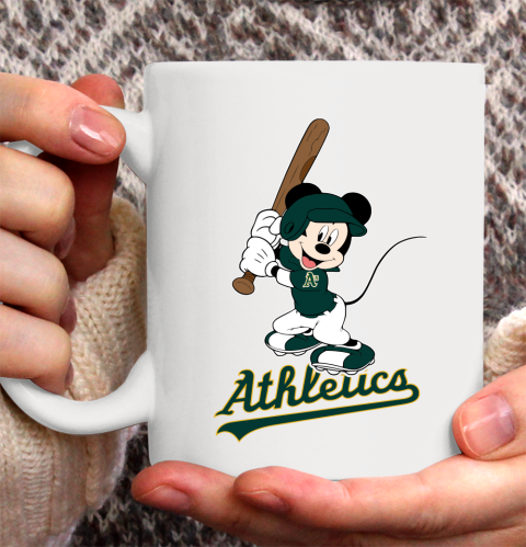 MLB Baseball Oakland Athletics Cheerful Mickey Mouse Shirt Ceramic Mug 15oz 2