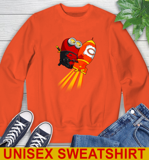 NFL Football Chicago Bears Deadpool Minion Marvel Shirt Sweatshirt 3