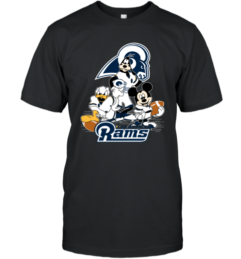 NFL Los Angeles Rams Mickey Mouse Donald Duck Goofy Football T Shirt