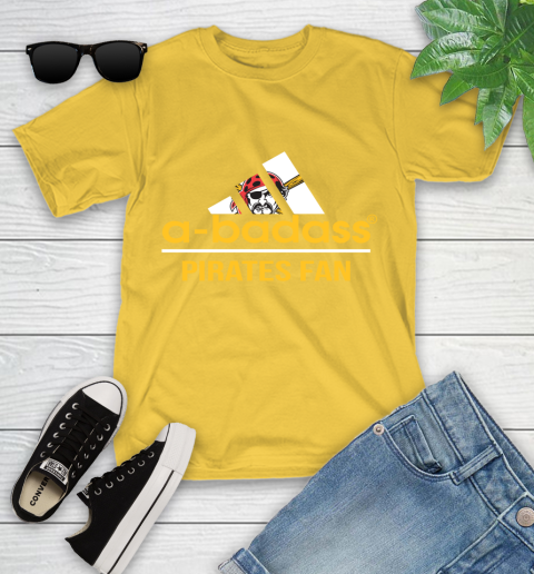 MLB A Badass Pittsburgh Pirates Fan Adidas Baseball Sports Youth T-Shirt 10