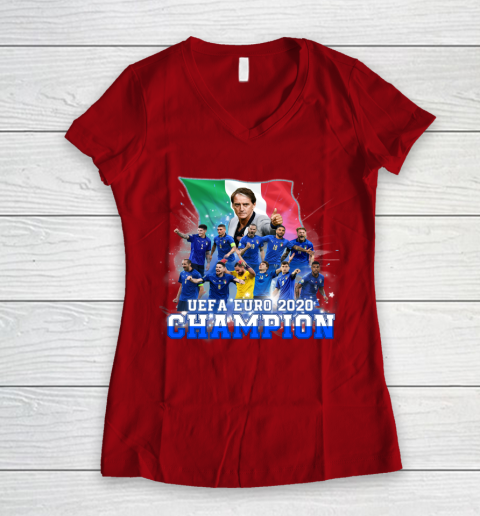Italy European Champions 2020 Team Women's V-Neck T-Shirt 8