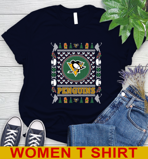 Pittsburgh Penguins Merry Christmas NHL Hockey Loyal Fan Women's T-Shirt 2
