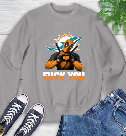 NHL Miami Dolphins Deadpool Love You Fuck You Football Sports Sweatshirt 5
