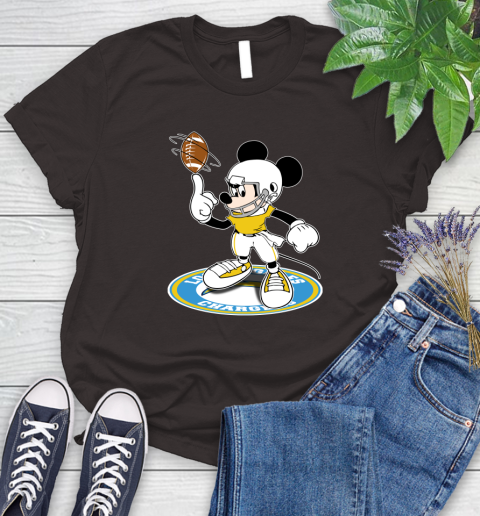 NFL Football Los Angeles Chargers Cheerful Mickey Disney Shirt Women's T-Shirt 9