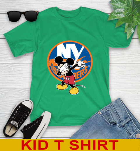 New York Islanders NHL Hockey Dabbing Mickey Disney Sports Youth T-Shirt - Image 7