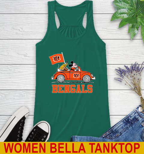 NFL Football Cincinnati Bengals Pluto Mickey Driving Disney Shirt Racerback Tank 7
