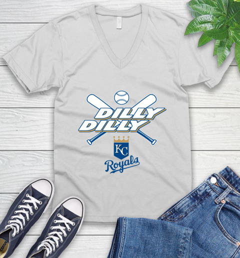 MLB Kansas City Royals Dilly Dilly Baseball Sports V-Neck T-Shirt
