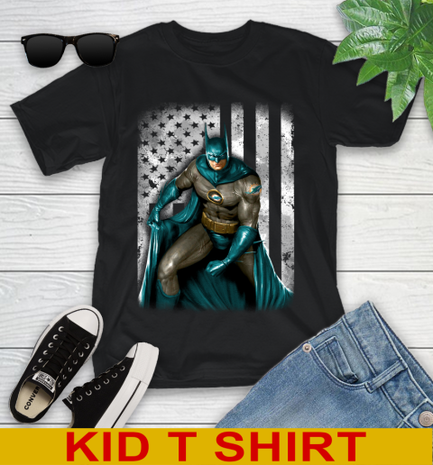 Miami Dolphins NFL Football Batman DC American Flag Shirt Youth T-Shirt