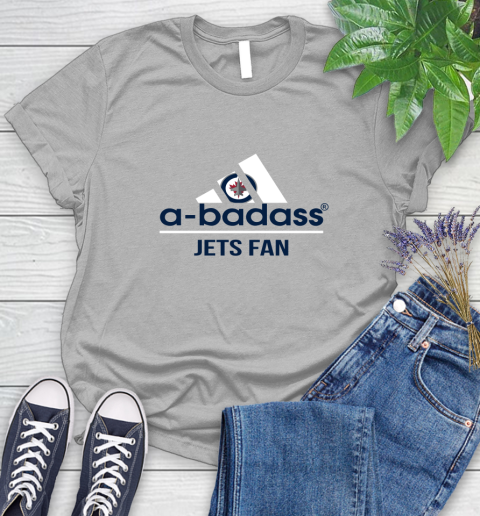 NHL A Badass Winnipeg Jets Fan Adidas Hockey Sports Women's T-Shirt 5