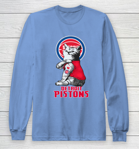 NBA Basketball My Cat Loves Detroit Pistons Long Sleeve T-Shirt 9 NBA Basketball My Cat Loves Detroit Pistons Long Sleeve T-Shirt - Image 9