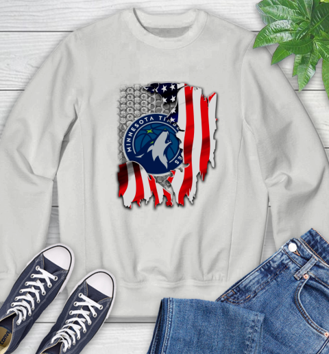 Minnesota Timberwolves NBA Basketball American Flag Sweatshirt 5